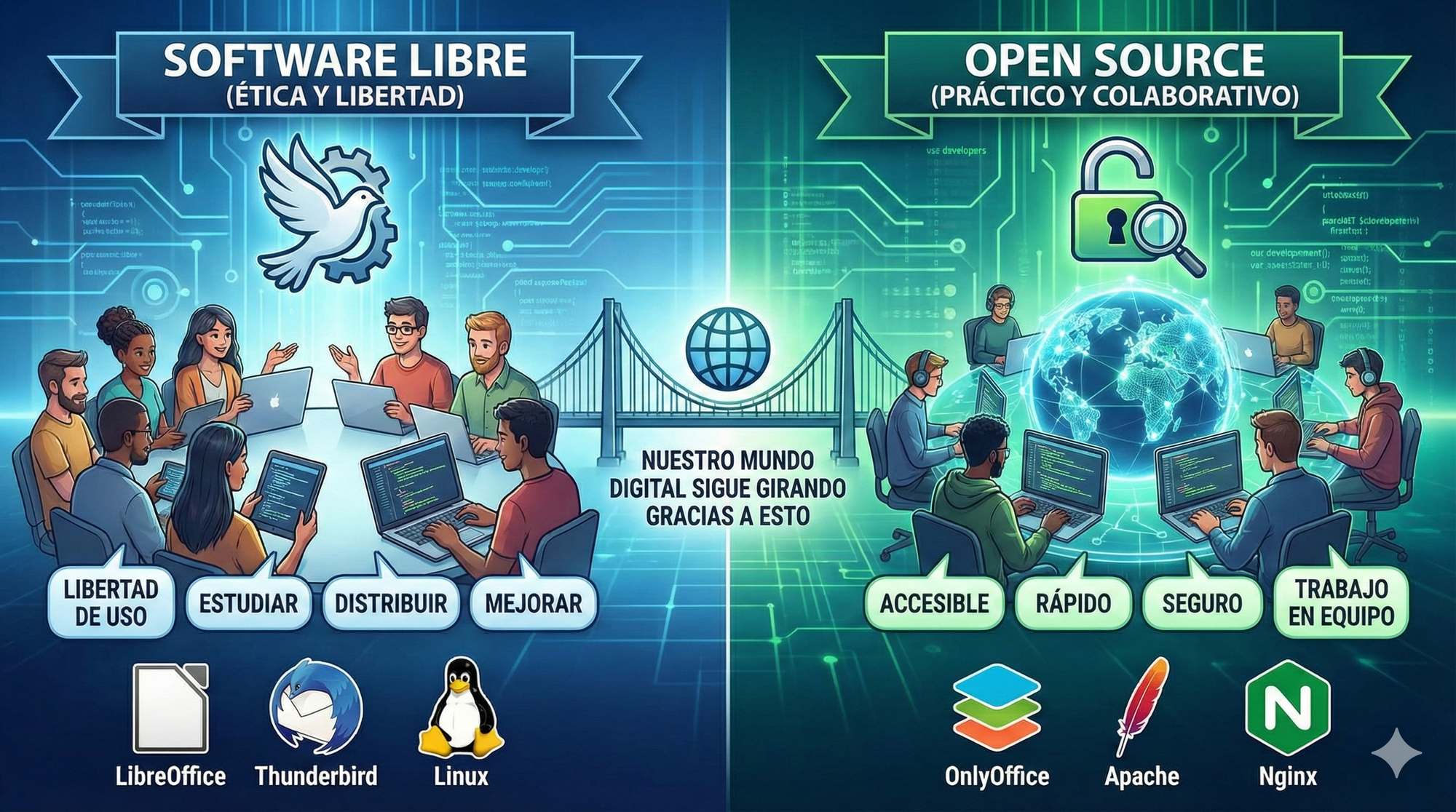 El motor invisible de la tecnología: Software Libre y Código Abierto 🐧✨